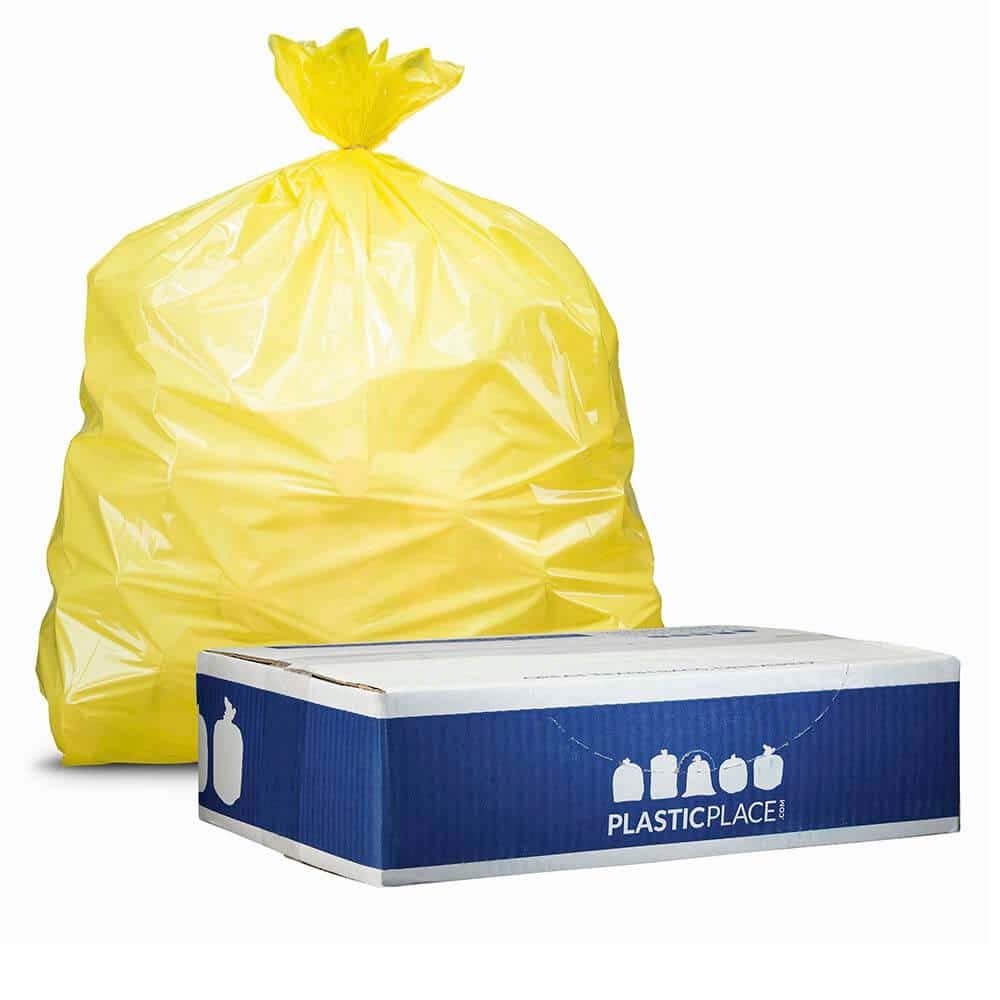 Yellow 45 Gallon Scent-Free Low Density Trash Bags (100 Count)