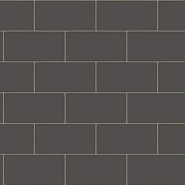 Chesapeake Freedom Black Subway Tile Paper Strippable Roll (Covers 56.4 sq. ft.)