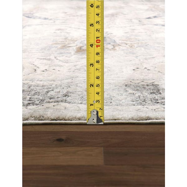 Fantasia Ivory/Beige 6 ft. x 6 ft. Square Abstract Area Rug