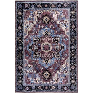 L'Baiet Tess Multicolor Traditional Washable 5 ft. x 7 ft. Area Rug