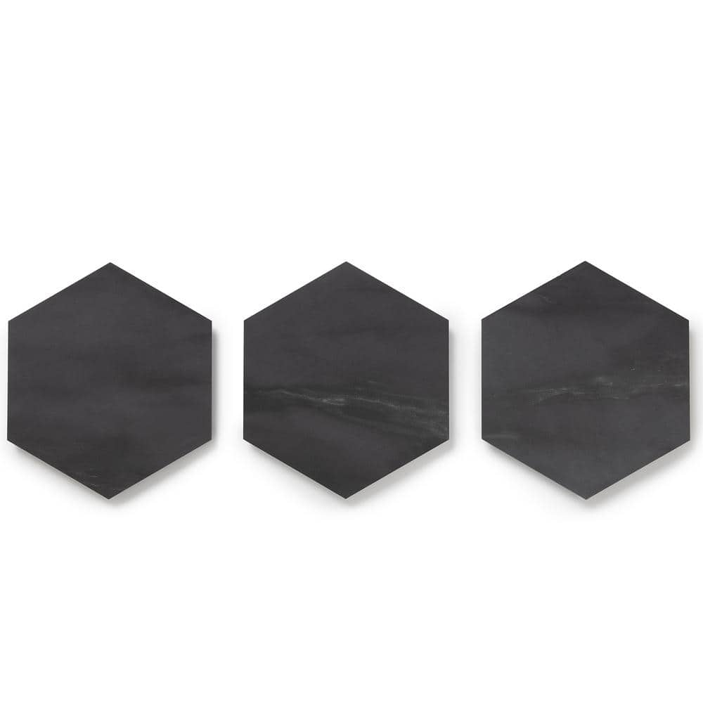 Meteorite Black Hexagon Matte Vinyl Mosaic Tile