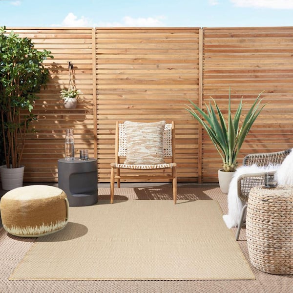 Courtyard Jute Ivory 4 ft. x 6 ft. All-over design Contemporary Area Rug