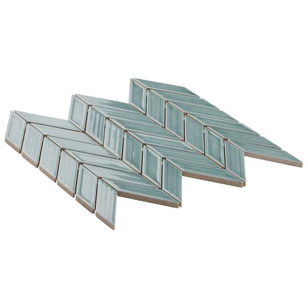 Ivy Hill Tile Medley Chevron Marine Blue 11.22 in. x 11.81 in