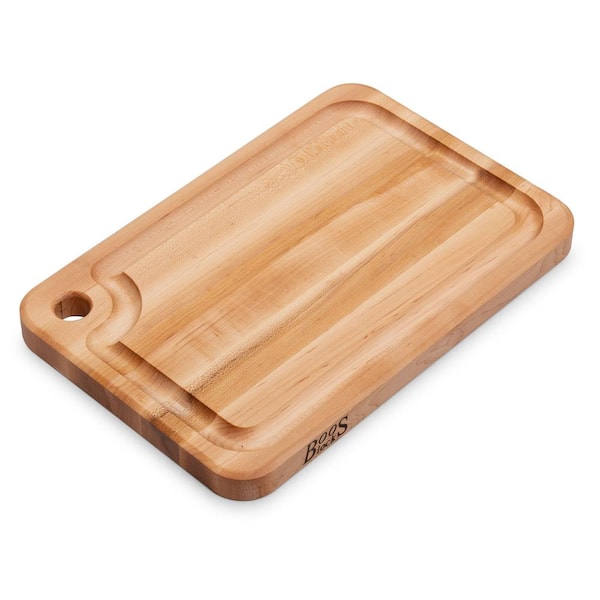 JOHN BOOS 18 in. x 12 in. Rectangle Prestige Maple Wood Edge Grain Kitchen Cutting Board