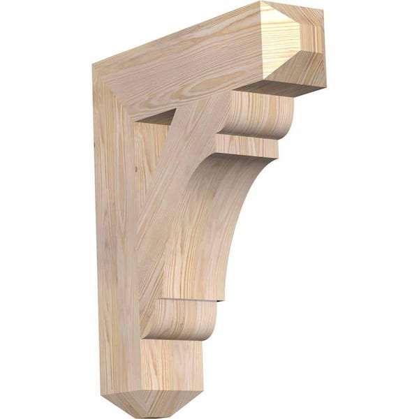 Ekena Millwork 5.5 in. x 28 in. x 24 in. Douglas Fir Olympic Craftsman Smooth Bracket