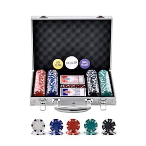 Poker Chip Set 200-Piece Poker Set Complete Poker Playing Game Set with Aluminum Carrying Case 11.5 Gram Casino Chips