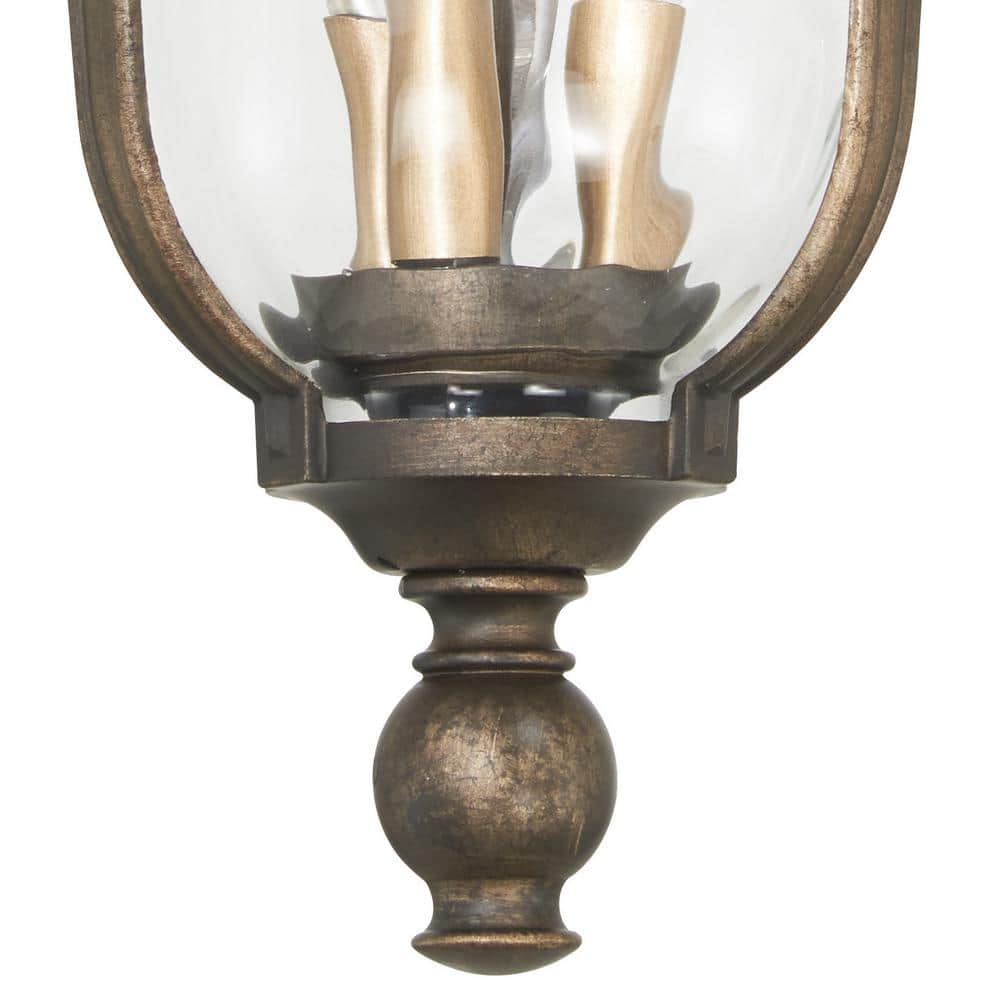 Havenwood Tauira Bronze & Alder Silver 3-Light Outdoor Hanging Lantern