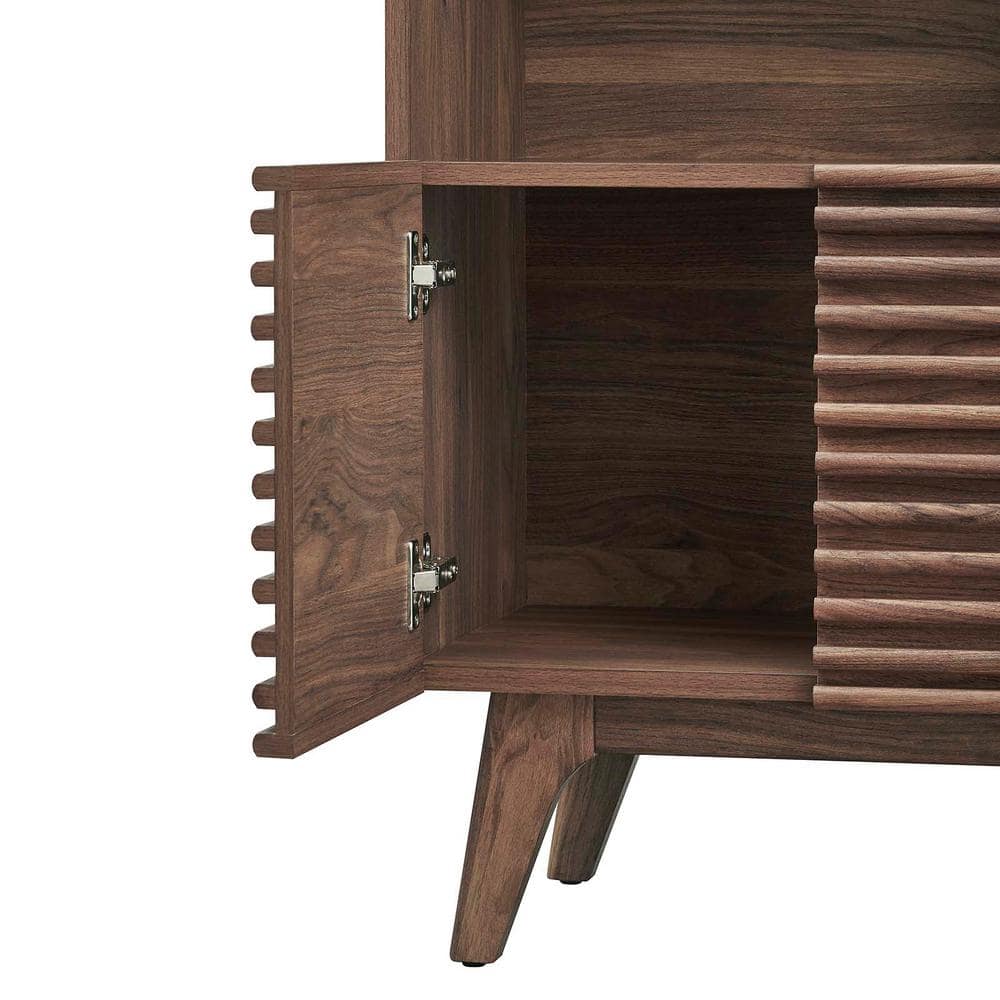 Walnut Mid-Century Modern Display Cabinet Bookshelf