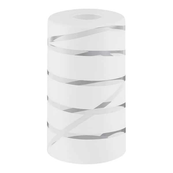 2-1/4 in. Fitter Handblown Etched White and Clear Glass Cylinder