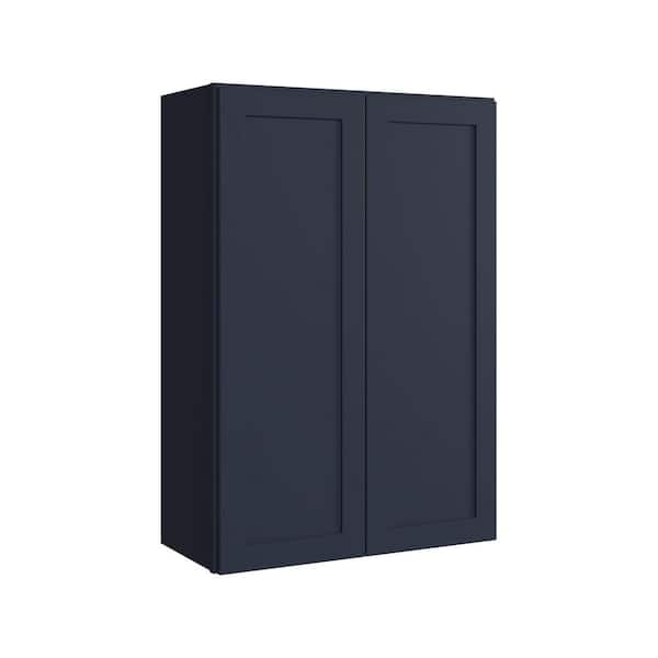 Thornton 27 in. W x 12 in. D x 39 in. H Assembled Plywood Shaker Wall Kitchen Cabinet in Midnight
