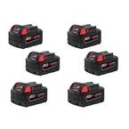 M18 18V Lithium-Ion XC Extended Capacity Battery Pack 5.0Ah (6-Pack)