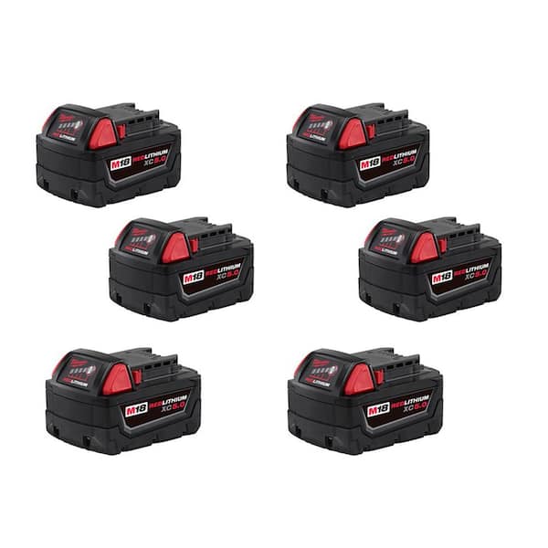 Milwaukee M18 18V Lithium-Ion XC Extended Capacity Battery Pack 5.0Ah (6-Pack)
