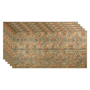 Traditional #2 2 ft. x 4 ft. Glue Up Vinyl Ceiling Tile in Copper Fantasy (40 sq. ft.)