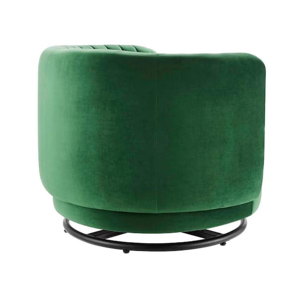 MODWAY Embrace Emerald Tufted Performance Velvet Swivel Chair EEI