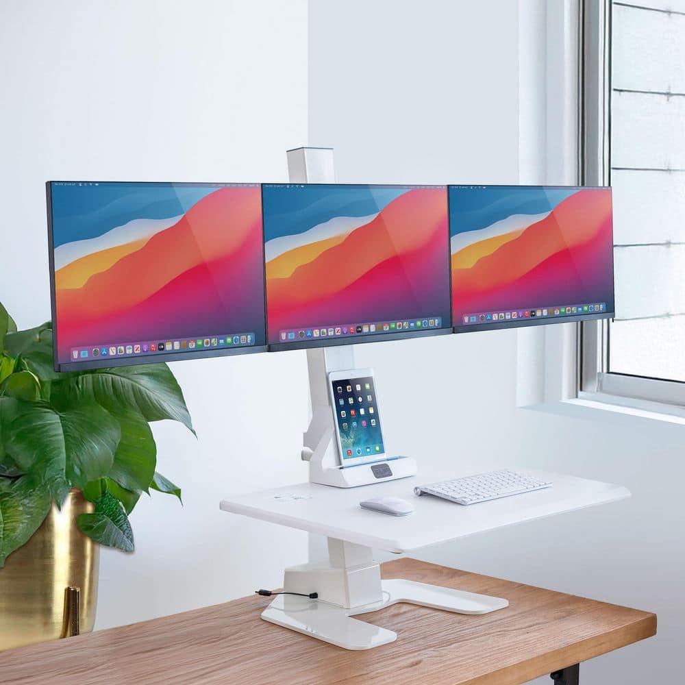 Electric Standing Desk Converter for 3 Monitors - rated 3.6667 stars from 3 reviews