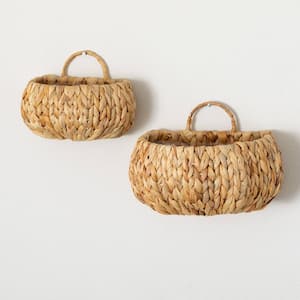 7 in. - 6 in. Natural Wall Basket Set of 2