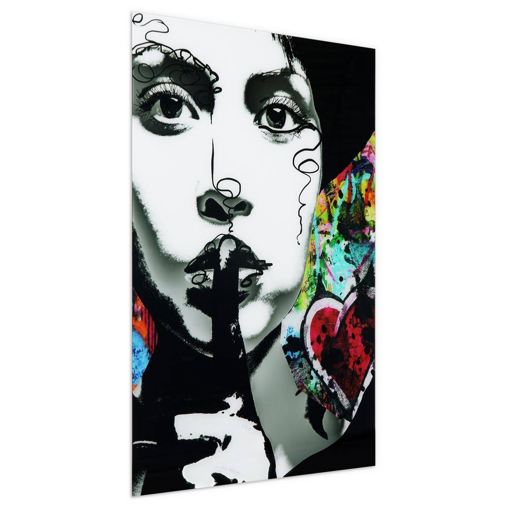 Secrets Abstract Multicolor Tempered Glass Wall Art, 48" x 32"