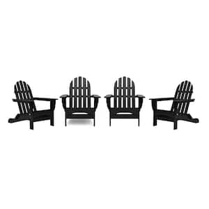 Icon Black 4-Piece Plastic Adirondack Patio Seating Set