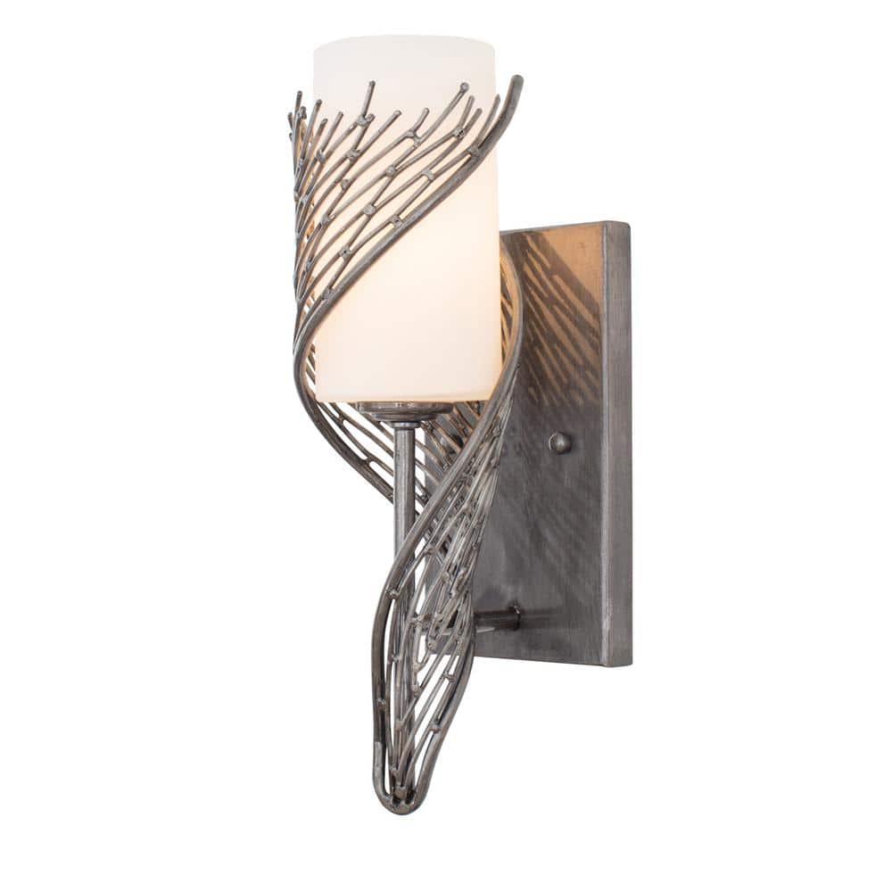 14" Silver Steel Dimmable Direct Wired Wall Sconce