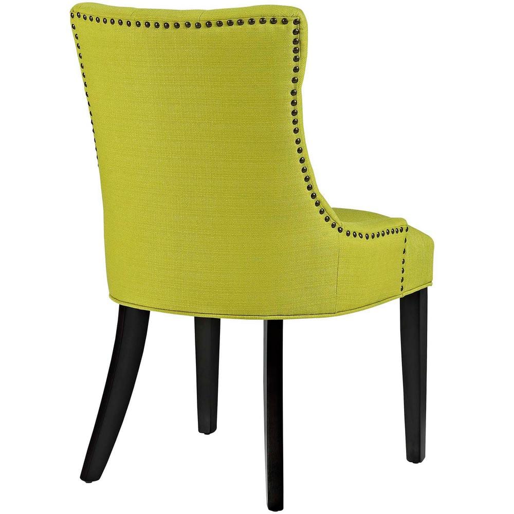 Regal Black Wood Parsons Side Chair with Tufted Upholstery