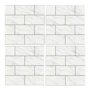 12 in. x 12 in. x 0.06 in. Peel and Stick Wall Tile, 12-Piece Vinyl Subway and Removable Decorative Wall Tiles in White