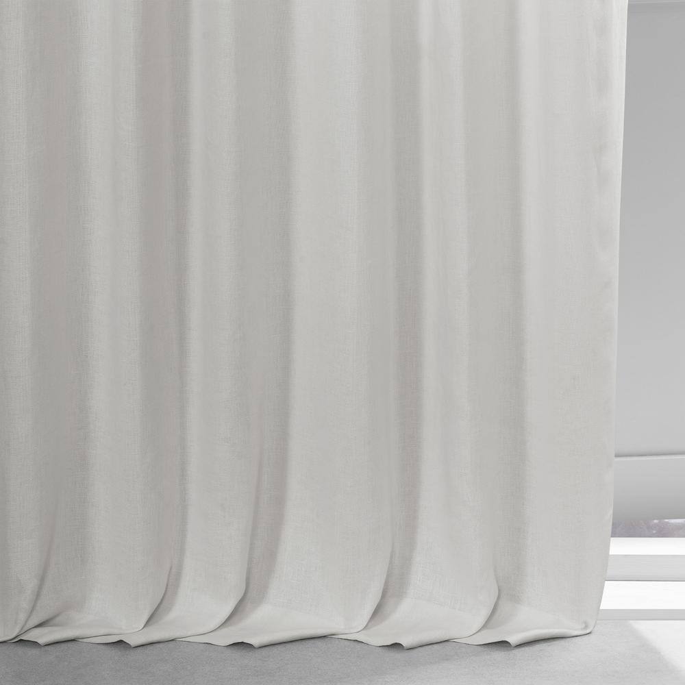 Crisp White Linen Room-Darkening Curtain Panel 50" x 108"