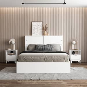 Victoria 4-Piece White Wood Queen Bedroom Set