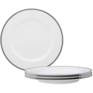 Whiteridge Platinum 10.5 in. (White) Porcelain Dinner Plates, (Set of 4)