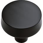 Soft Modern 1-3/8 in. (38 mm) Matte Black Round Cabinet Knob