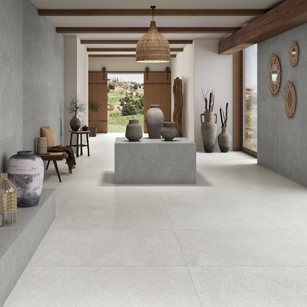 Giorbello Spanish Ciottoli White 24 in. x 24 in. Matte Micro