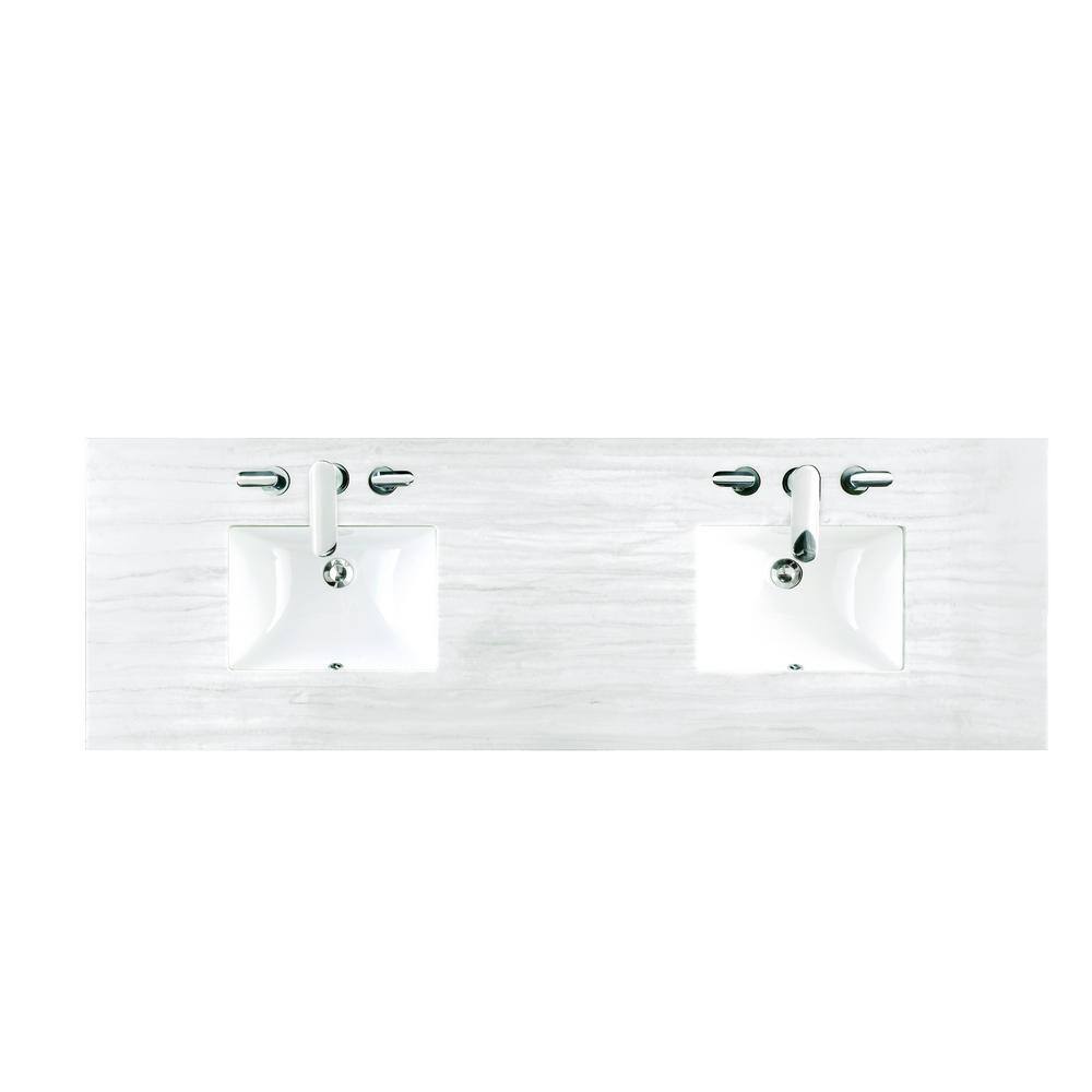 James Martin Vanities 72 in. W Solid Surface Double Basin Vanity Top in  Arctic Fall with White Basin 080-S72-AF-SNK - The Home Depot