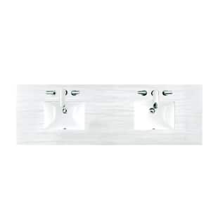 72 in. W x 23.5 in. D x 34.3 in. H Double Basin Vanity Solid Surface Top in Arctic Fall with White Basin