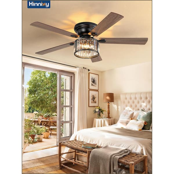 hia_　0811 HINNIXY 56 in. Smart Indoor Black Crystal Flush Mount 6