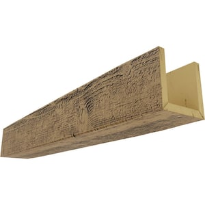 12 in. x 6 in. x 10 ft. 3-Sided (U-Beam) Rough Sawn Natural Golden Oak Faux Wood Ceiling Beam