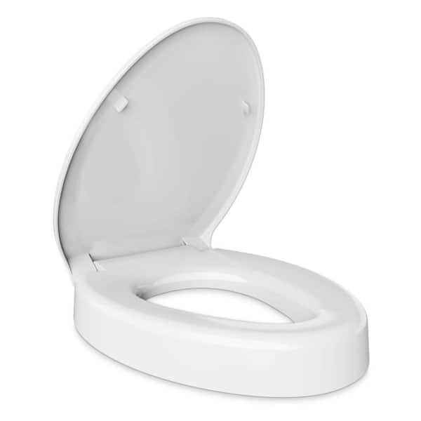 18.5 in. L x 3 in. H Elevated Toilet Seat, Elongated Toilet Seat Risers for Seniors, White