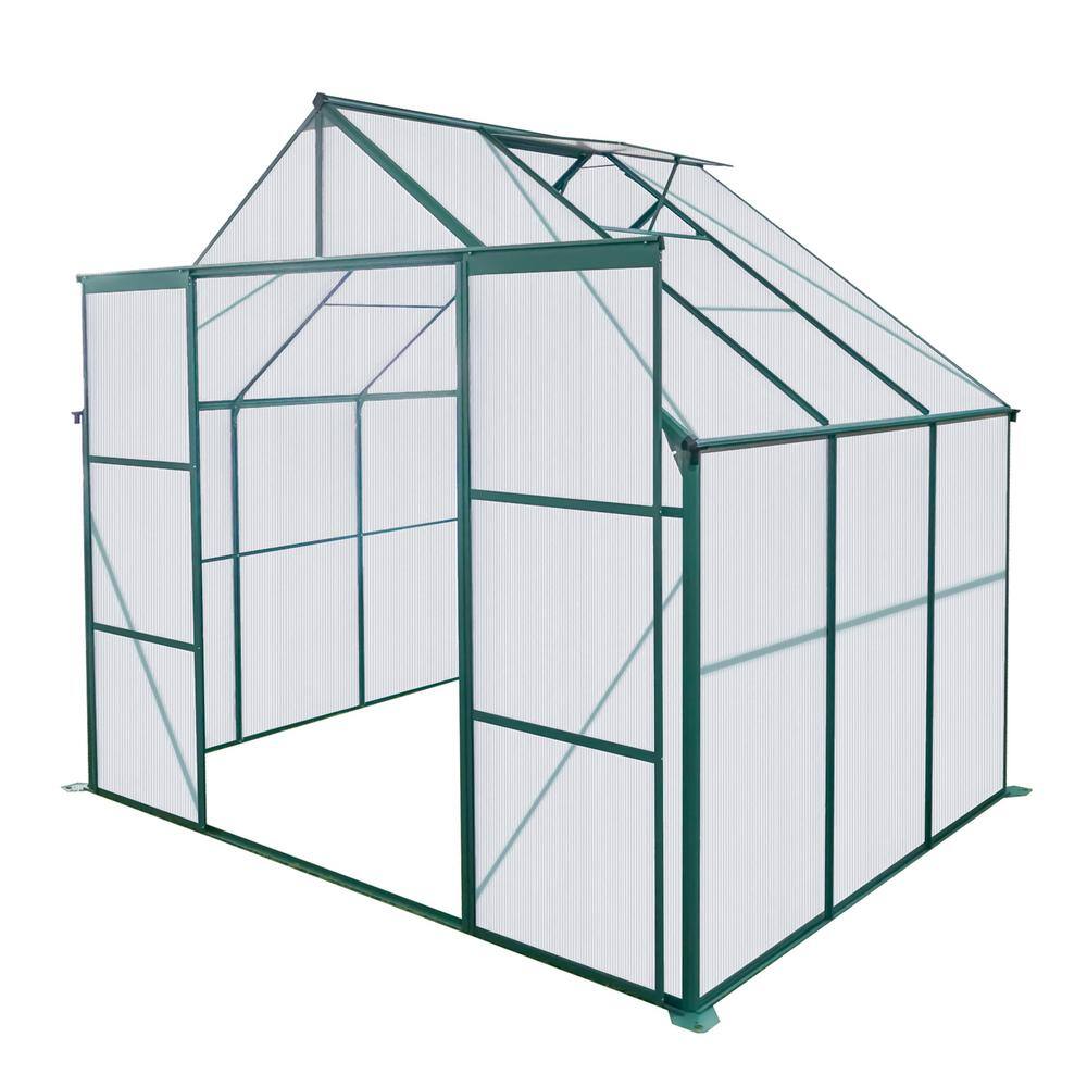 94 in. W x 73 in. D x 89 in. H Double-Door Polycarbonate Greenhouse Heavy D