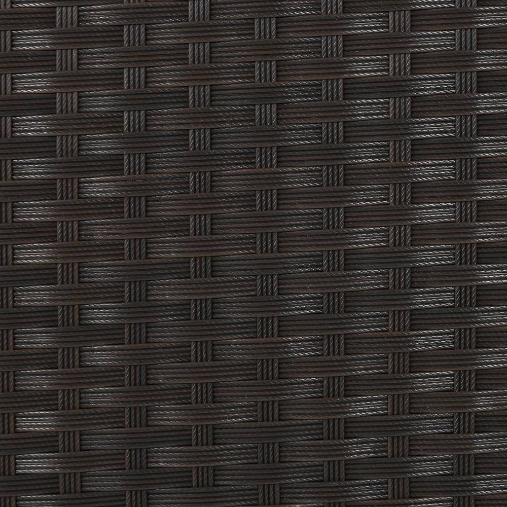 Transitional 3-Seater Dark Brown Wicker Outdoor Sofa with Beige Cushions