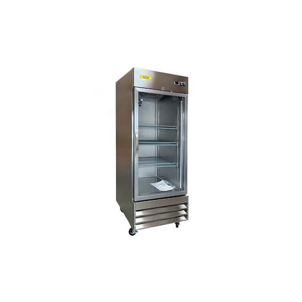 Elite Kitchen Supply 29 in. 23 cu. ft. NSF Refrigerator One Glass Door EFD1 Stainless Steel