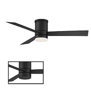 Axis 52 in. Smart Indoor/Outdoor 3-Blade Flush Mount Ceiling Fan Matte  Black 3000K LED with Remote Control