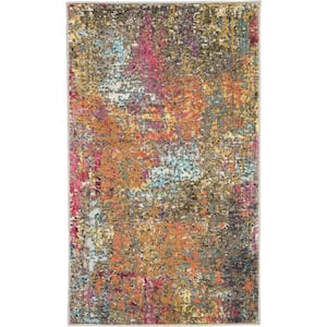 Sunset 2 ft. x 4 ft. Abstract Area Rug