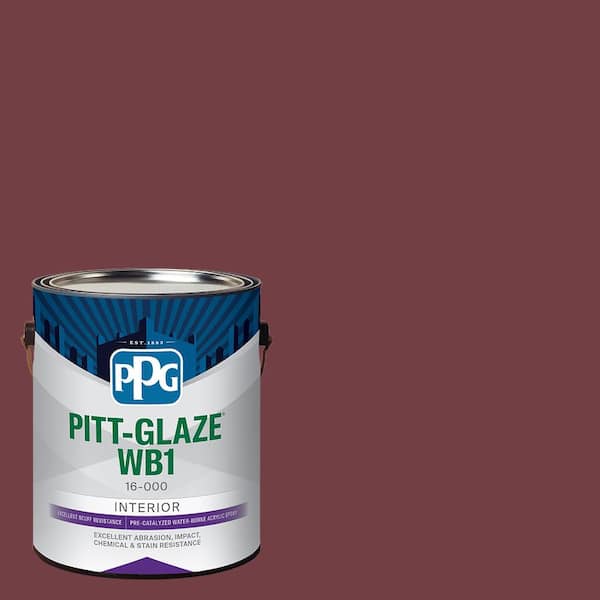 Pitt-Glaze 1 gal. PPG13-04 Merlot Semi-Gloss Interior Waterborne 1-Part Epoxy Interior Paint