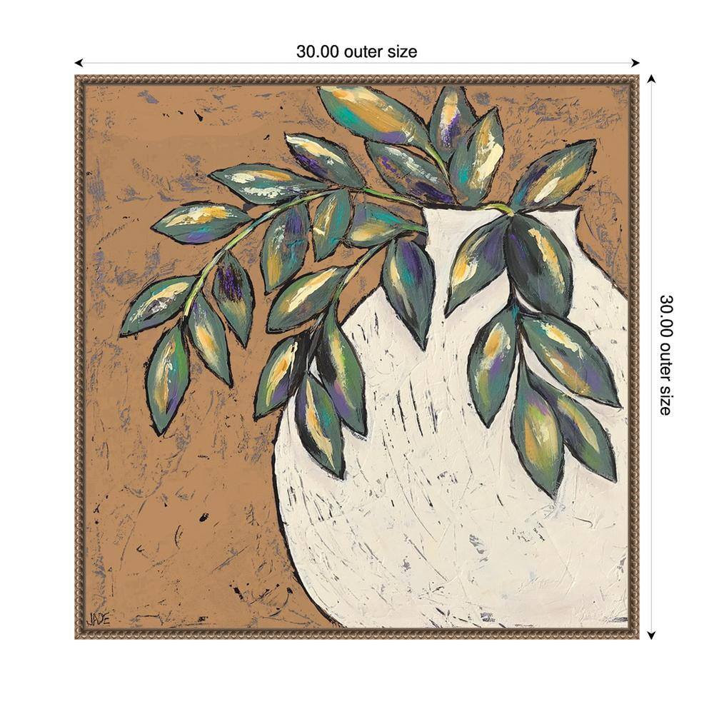 Primitive II Abstract Flower Canvas Print with Bronze Frame