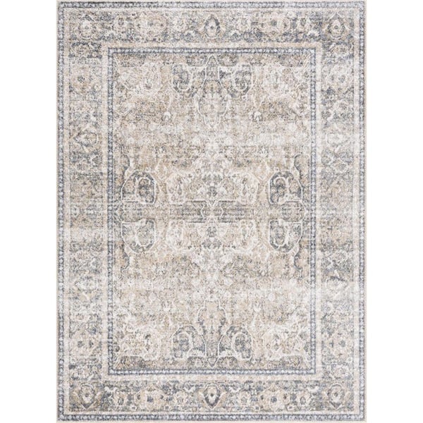 Arias Beige/Medium Gray/Medium Brown 7 ft. x 9 ft. Area Rug