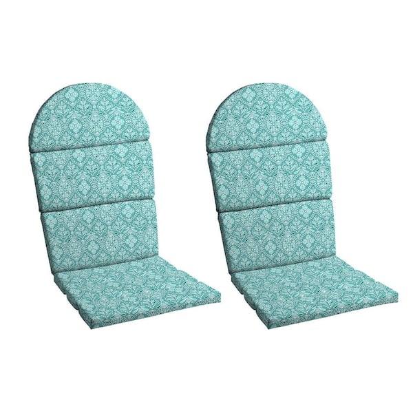 ARDEN 28 x 20 Outdoor Foam Adirondack Cushion, Turquoise Daphne Medallion (Set of 2)