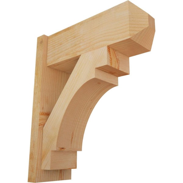 Ekena Millwork 8 in. x 26 in. x 22 in. Douglas Fir Merced Craftsman Rough Sawn Outlooker