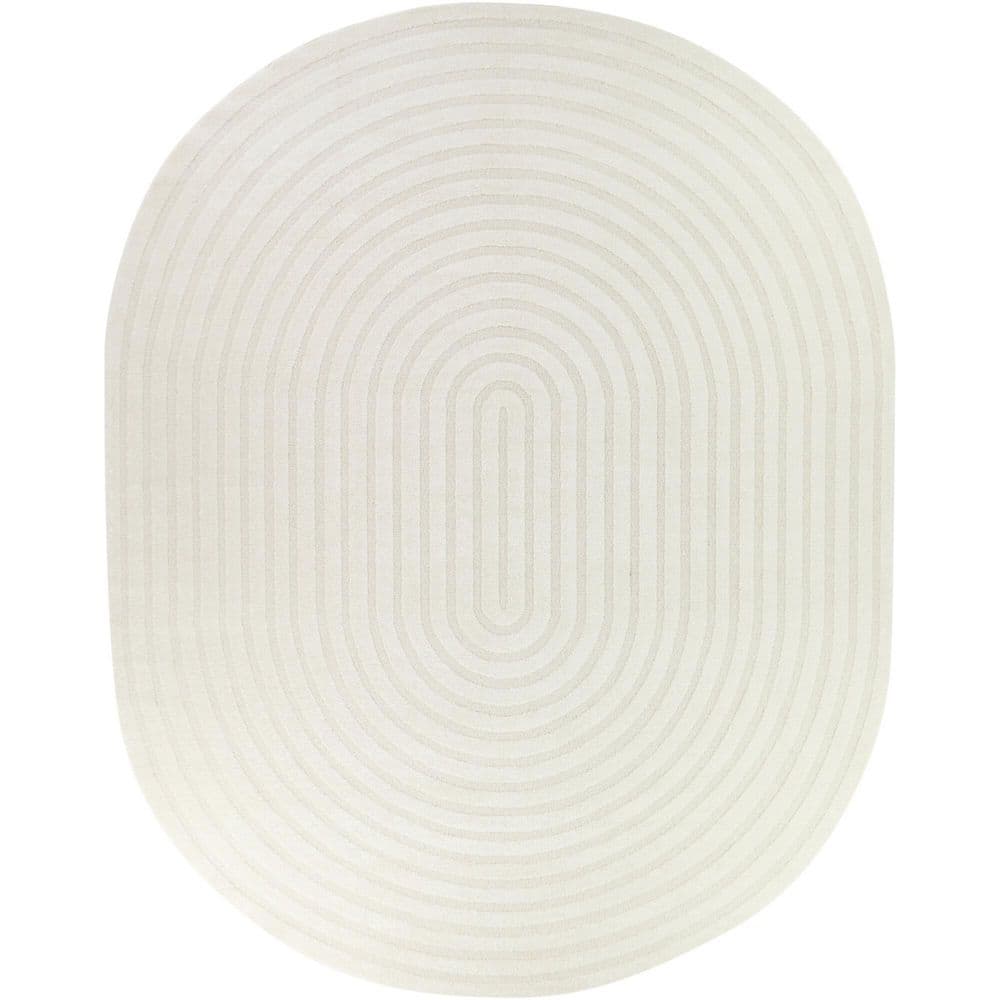 Simple Rug Oval BALTA Barnfield Cream 8 ft. x 10 ft. Oval Oval High-Low Area Rug ...