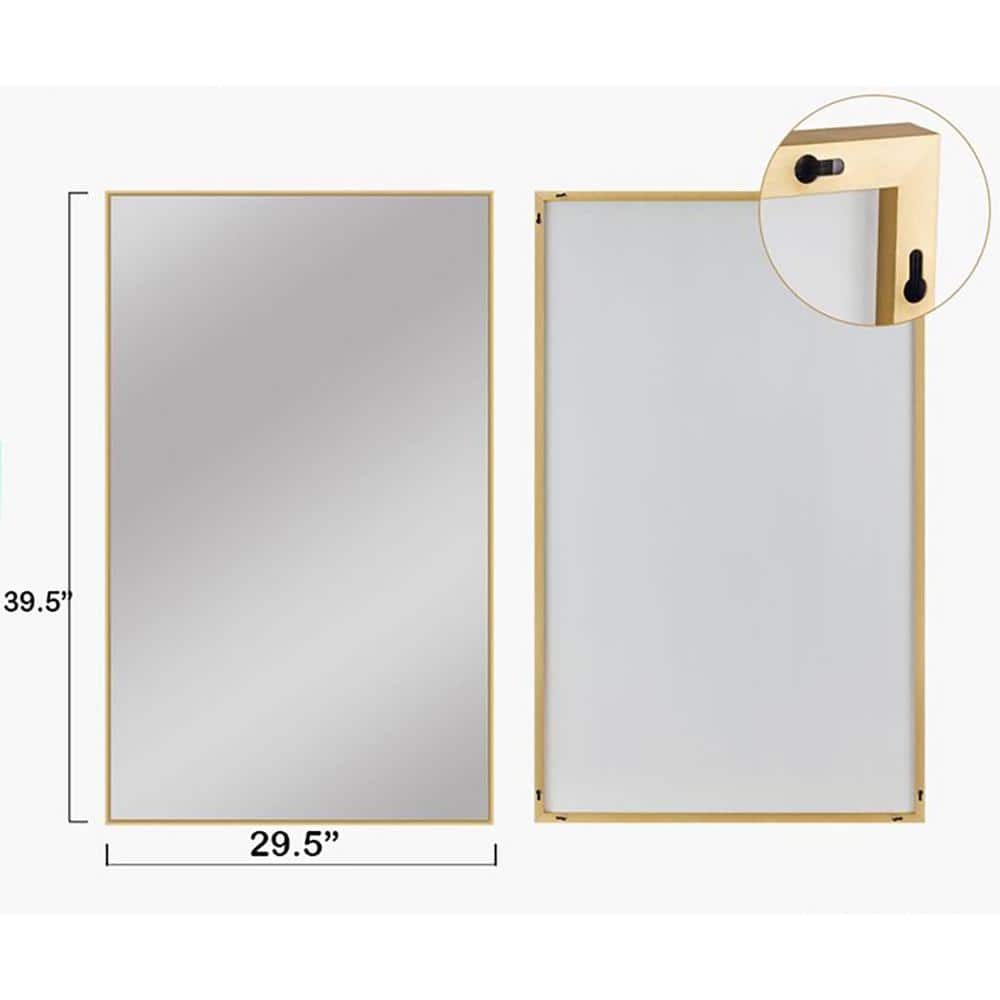 Vanta Gold and Silver Rectangular Bathroom Vanity Mirror