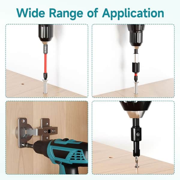 MYWISH 35-Piece Impact Driver Bit and Countersink Set SF-4ACBS0028