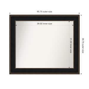 Mezzanine Espresso 45.75 in. x 38.75 in. Custom Non-Beveled Wood Framed Bathroom Vanity Wall Mirror