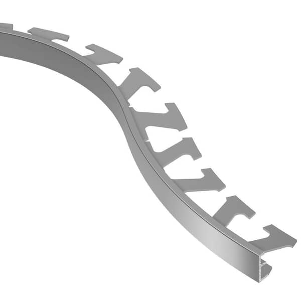 Schluter Schiene Aluminum 1/2 in. x 8 ft. 2-1/2 in. Metal Radius Tile Edging Trim